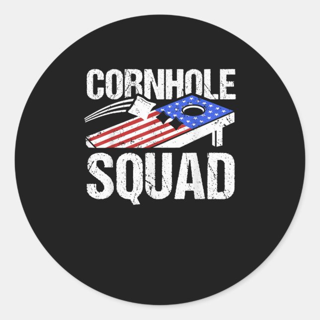 Cornhole Squad Cornhole Cornhole Player Classic Round Sticker (Front)