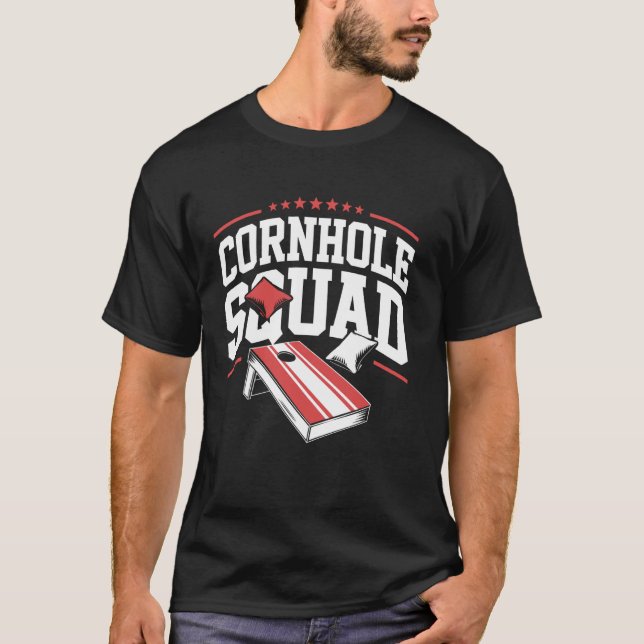 Cornhole Squad Funny Cornhole Team T-Shirt (Front)