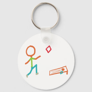 Cornhole Stickman Keychain