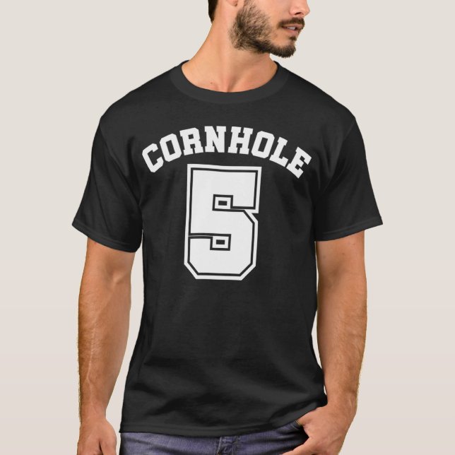 Cornhole Team Athlete ONE to FIVE 5 T-Shirt (Front)
