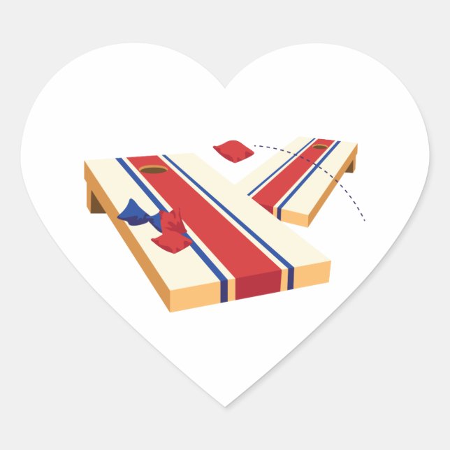 Cornhole Toss Heart Sticker (Front)