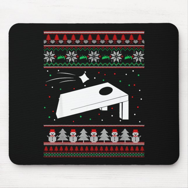 Cornhole Ugly Christmas Sweater Pajama For Men Wom Mouse Pad (Front)