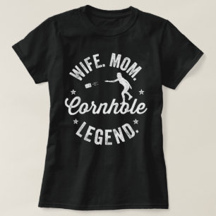 Cornhole Vintage Funny Wife Mom Cornhole Legend T-Shirt