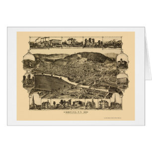 Corning, carte panoramique de NY - 1882