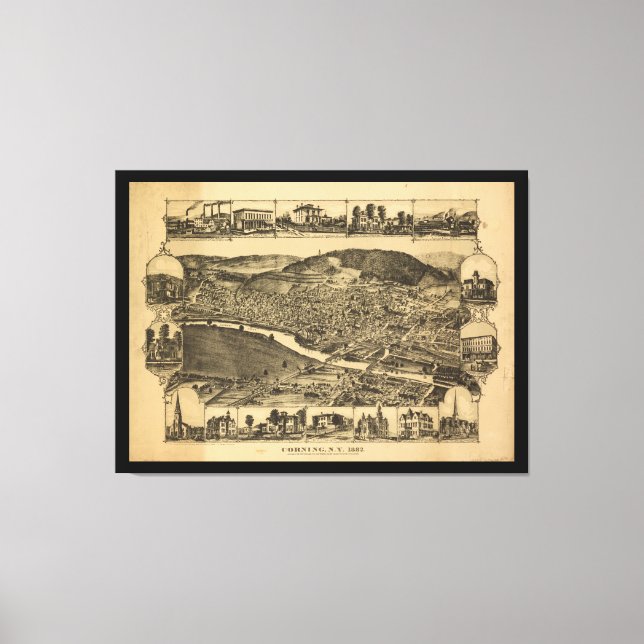 Corning New York (1882) Canvas Print (Front)