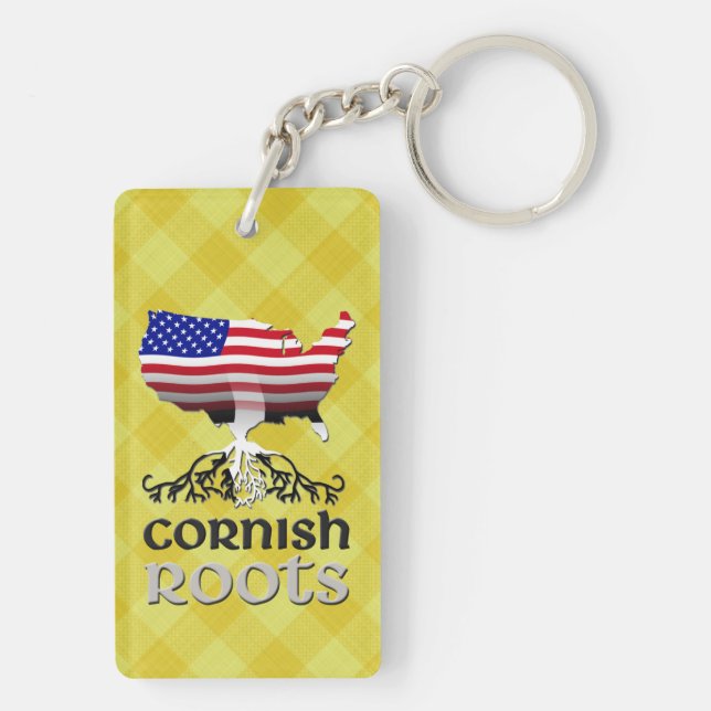 Cornish American Ancestry Roots Keyring (Back)
