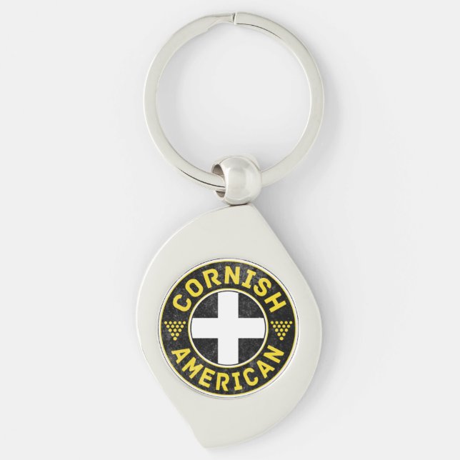 Cornish American Flag Key Ring (Front)