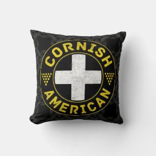 Cornish American Flag Throw Pillow
