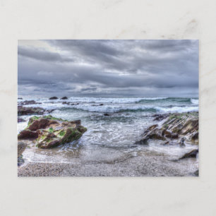 Cornish Beach Breaking Waves Holiday Postcard