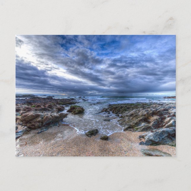  Cornish Beach Breaking Waves Holiday Postcard (Front)
