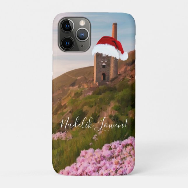 Cornish Christmas Wheal Coates with Santa Hat Case-Mate iPhone Case (Back)