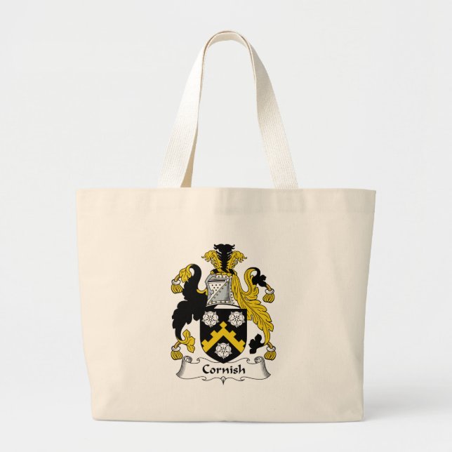 Cornish Family Crest Large Tote Bag (Front)