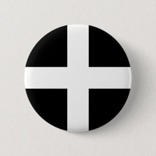 Cornish Flag (Cornwall) (County of England, UK) 2 Inch Round Button