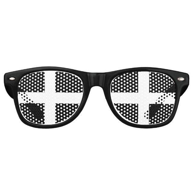 Cornish Flag (Cornwall) (County of England, UK) Retro Sunglasses (Front)