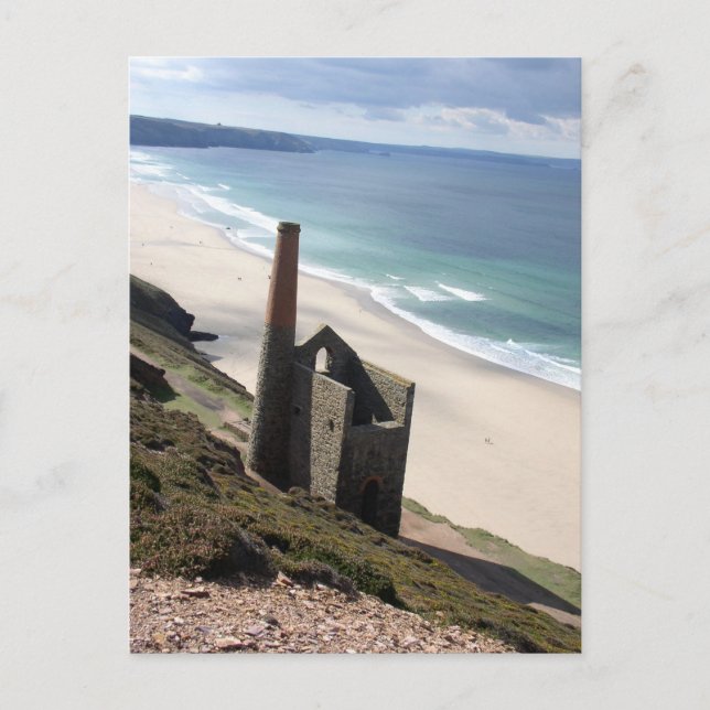 Cornish mining ruine in wheal mill 01 postcard (Front)