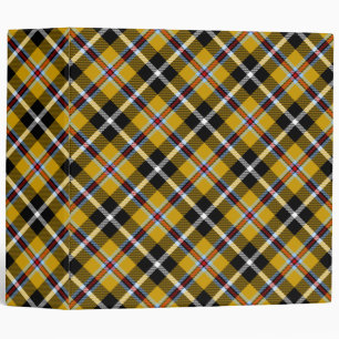Cornish National Tartan Yellow and Black Plaid Binder