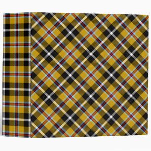 Cornish National Tartan Yellow and Black Plaid Binder