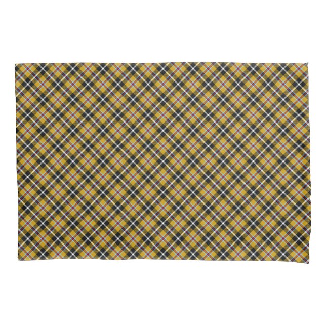 Cornish National Tartan Yellow and Black Plaid Pillowcase (Front-Left)