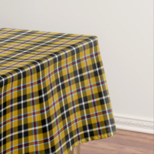Cornish National Tartan Yellow and Black Plaid Tablecloth
