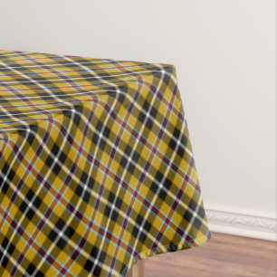 Cornish National Tartan Yellow and Black Plaid Tablecloth