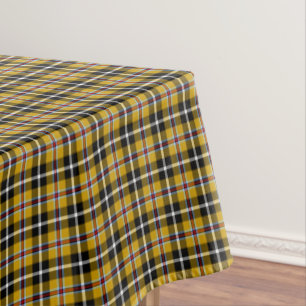 Cornish National Tartan Yellow and Black Plaid Tablecloth