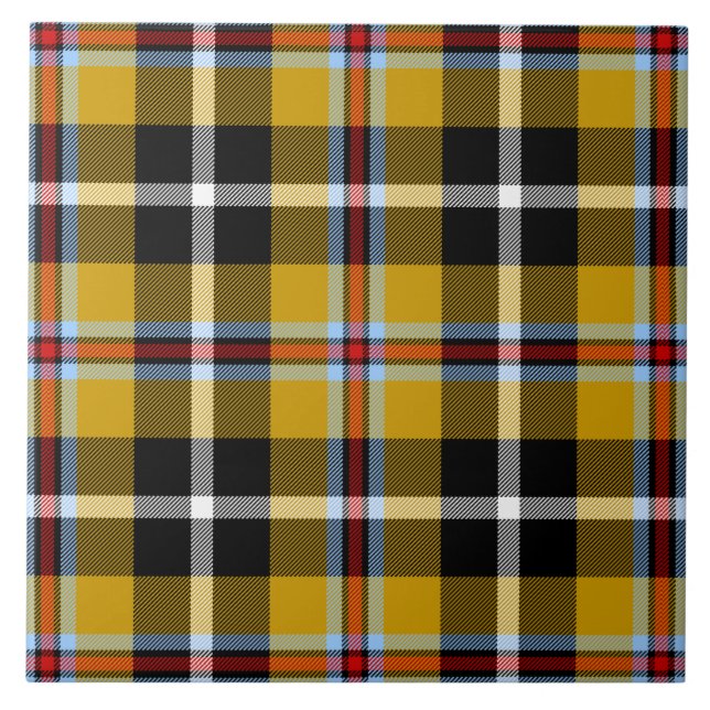 Cornish National Tartan Yellow and Black Plaid Tile (Front)