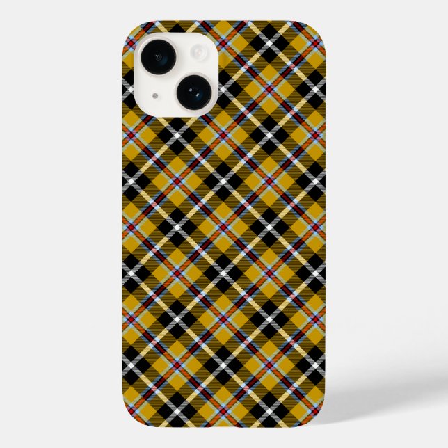 Cornish National Tartan Yellow Black Plaid Case-Mate iPhone Case (Back)