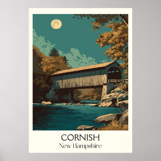 Cornish New Hampshire Covered Bridge Poster (Front)