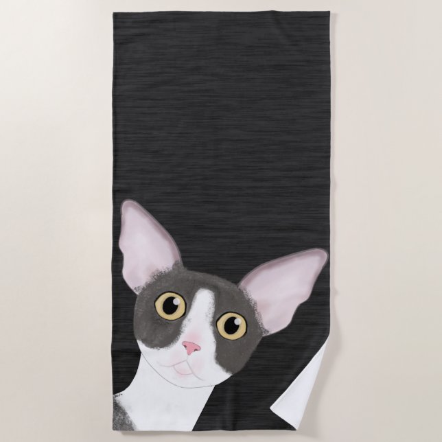 Cornish Rex Beach Towel (Front)
