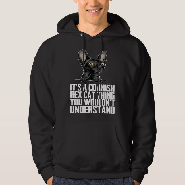 Cornish Rex cat  Cornish Rex  Cornish Rex kitten Hoodie (Front)