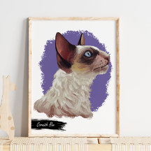 Cornish Rex Cat Print | Elegant Cat Wall Art