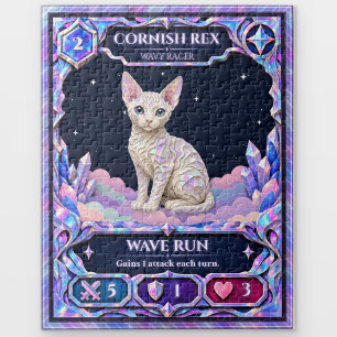 Cornish Rex Cat, Rainbow Foil Art Jigsaw Puzzle