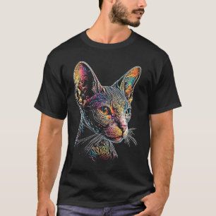 Cornish Rex Colourful graphic Cat Dad Mom Women T-Shirt