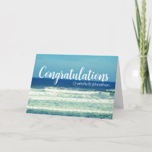 Cornish sea engagement congratulations holiday card