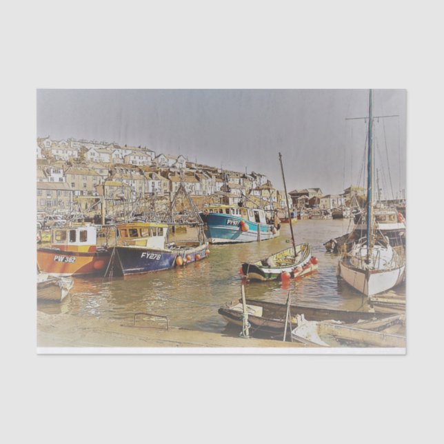 Cornish Seaside Tissue Paper (Front)