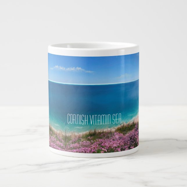 Cornish vitamin sea, amazing sea view painting large coffee mug (Front)