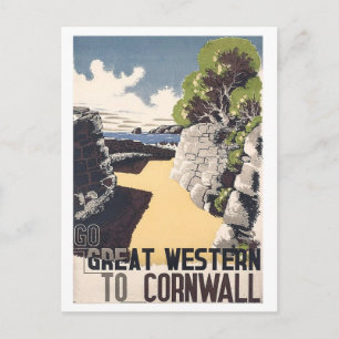 Cornouailles, côte, Angleterre, carte postale voya