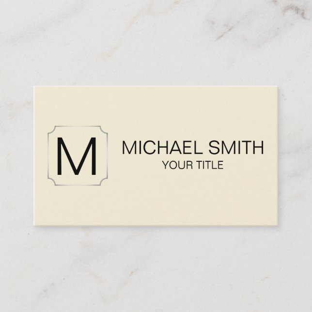 Cornsilk colour background business card (Front)