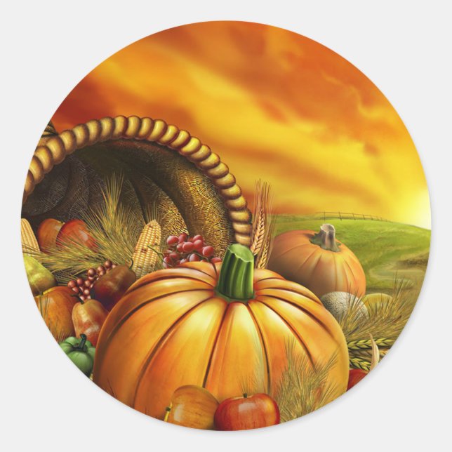 cornucopia 1 classic round sticker (Front)