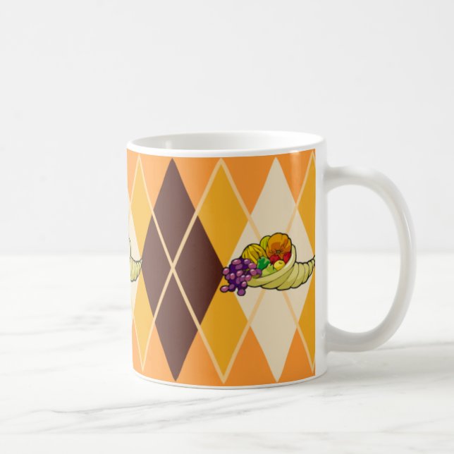 Cornucopia Argyle Coffee Mug (Right)