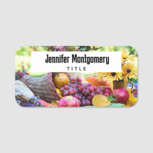 Cornucopia Autumn Harvest Chef's Table Name Tag