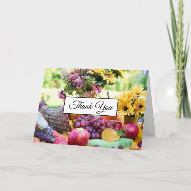 Cornucopia Autumn Harvest Chef's Table Thank You Card (Front)