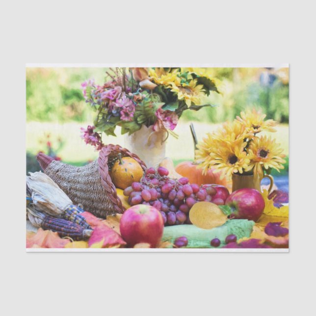 Cornucopia Autumn Harvest Chef's Table Tissue Paper (Front)