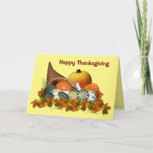 Cornucopia avec Fall Gourds Carte de vacances