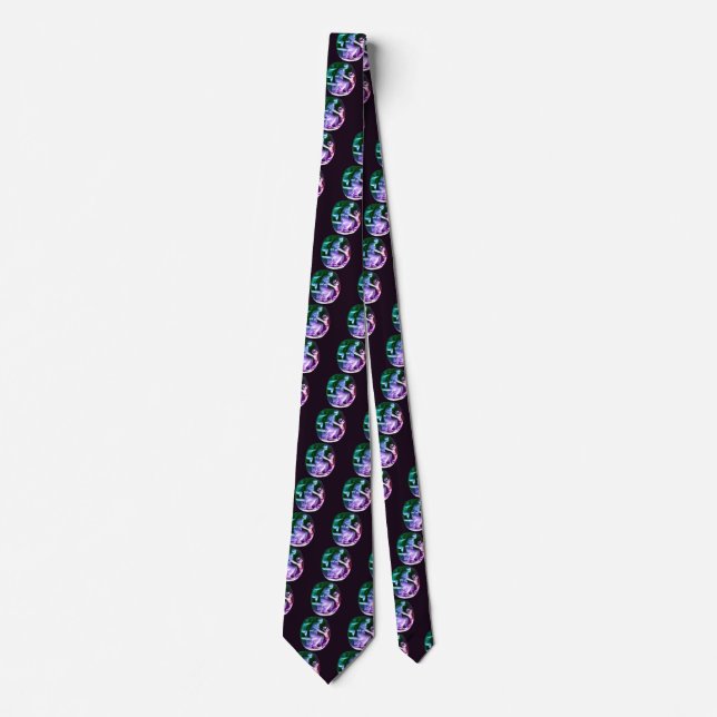 CORNUCOPIA  Bright Purple Green Tie (Front)