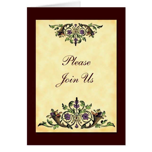 Cornucopia Custom Thanksgiving Folded Invitation (Front)