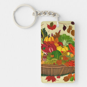 Cornucopia full of vegetables keychain