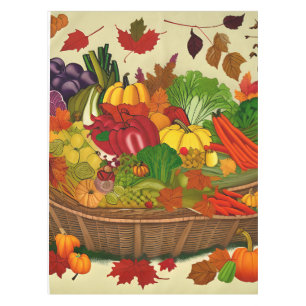Cornucopia full of vegetables   tablecloth