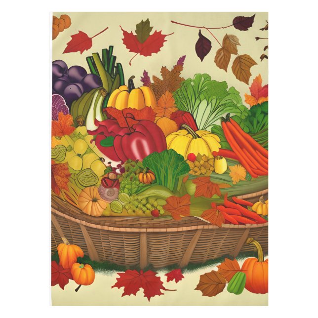 Cornucopia full of vegetables   tablecloth (Front)