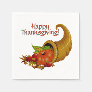 Cornucopia Happy Thanksgiving Napkin
